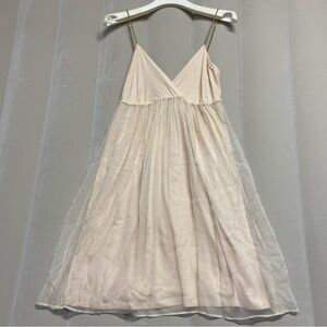 Akiko Women’s Dress XS Silk Overlay Chain Strap Flowy Feminine Neutral Fairy